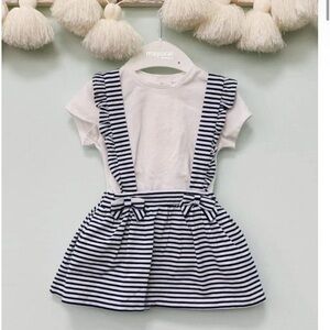 Mayoral White Baby Outfit with Navy Trim 🎀BRAND NEW🎀